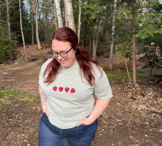 Embroidered Strawberry T-Shirt