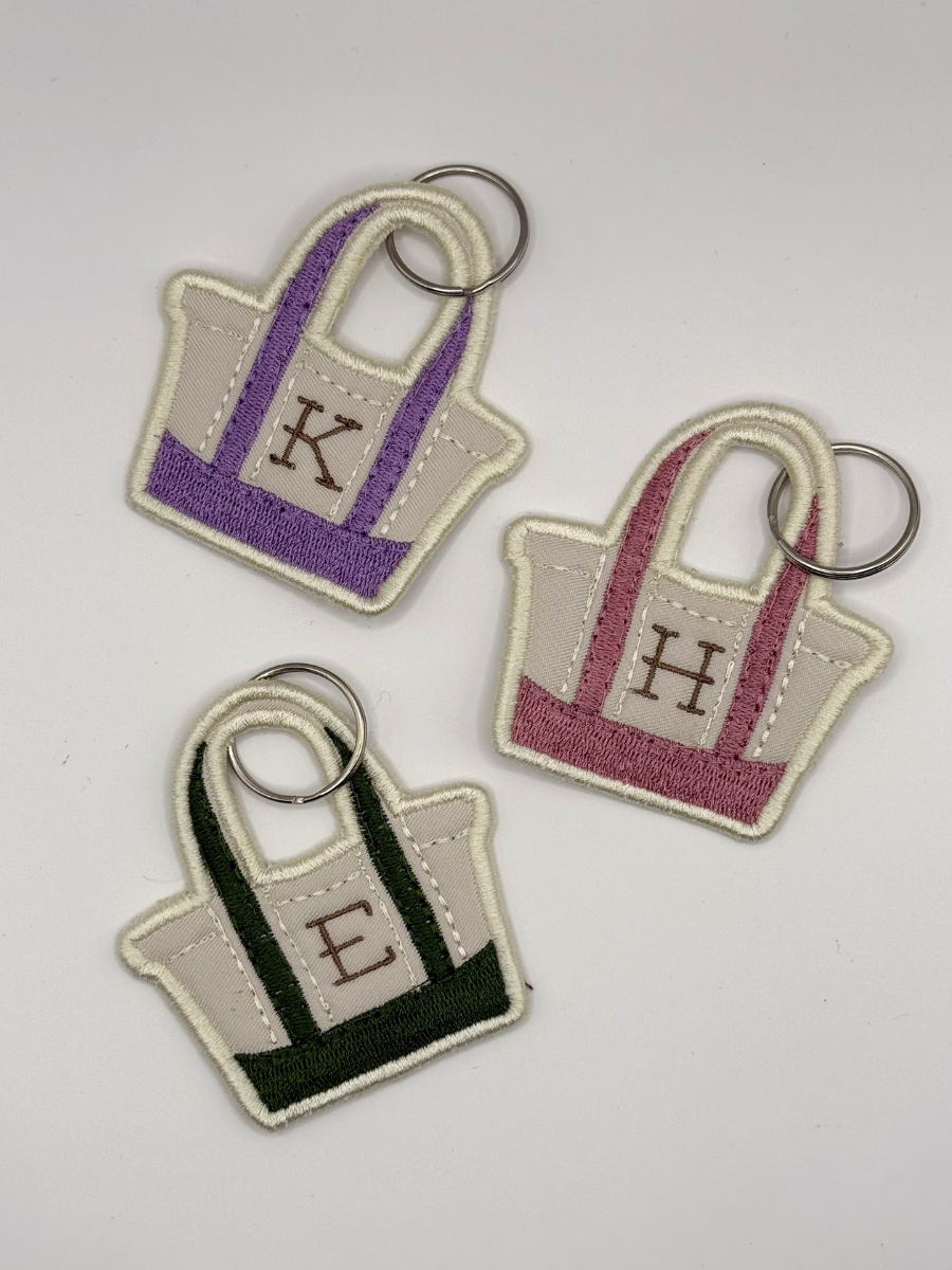 Embroidered Tote Bag Keychain