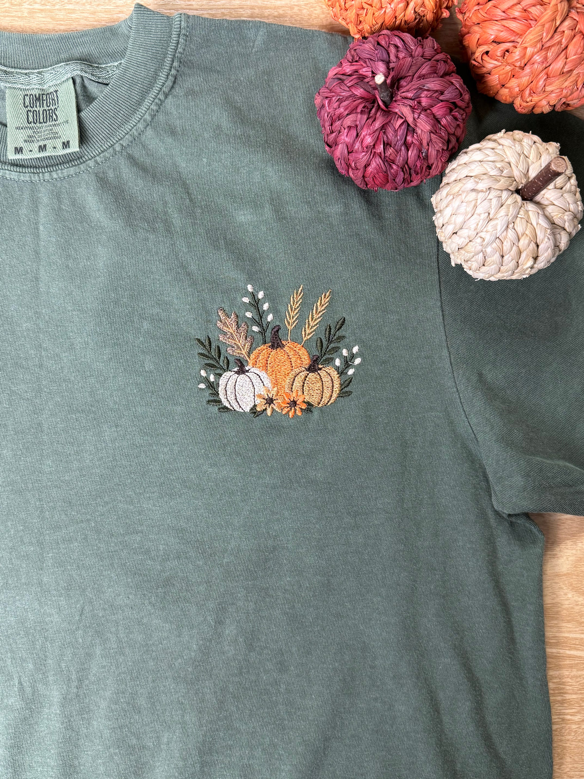 🍂 Embroidered Pumpkin Patch T-Shirt