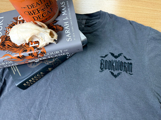 Bookworm Embroidered Cropped T-Shirt