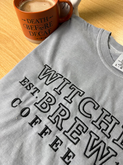 Witches Brew Coffee Embroidered T-Shirt