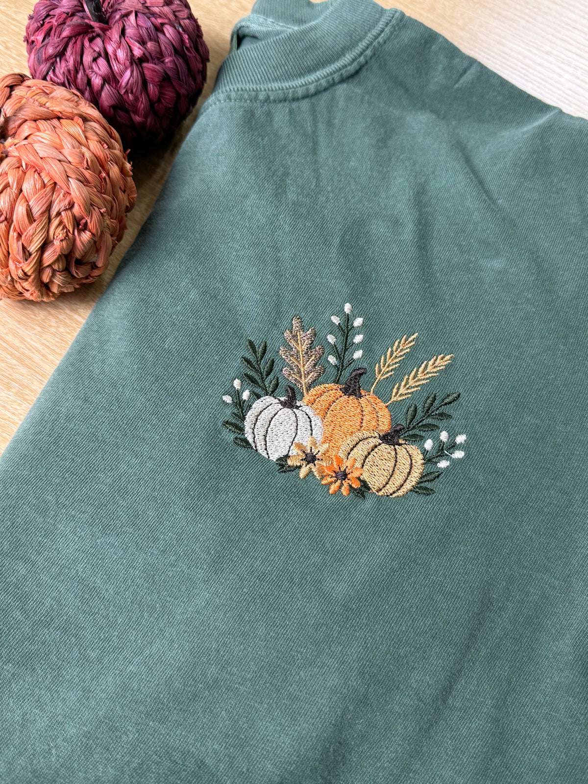 🍂 Embroidered Pumpkin Patch T-Shirt
