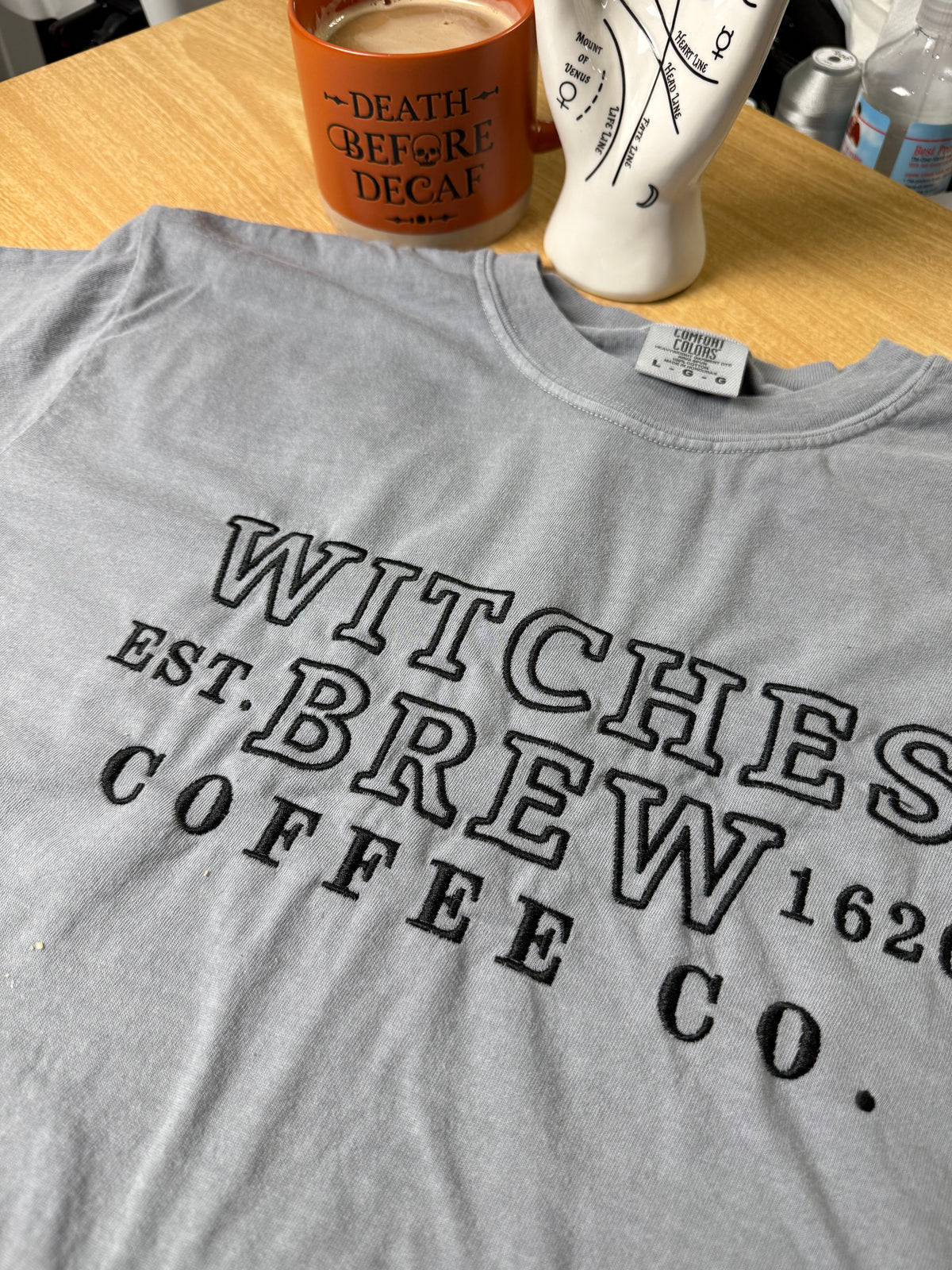 Witches Brew Coffee Embroidered T-Shirt