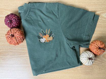 🍂 Embroidered Pumpkin Patch T-Shirt